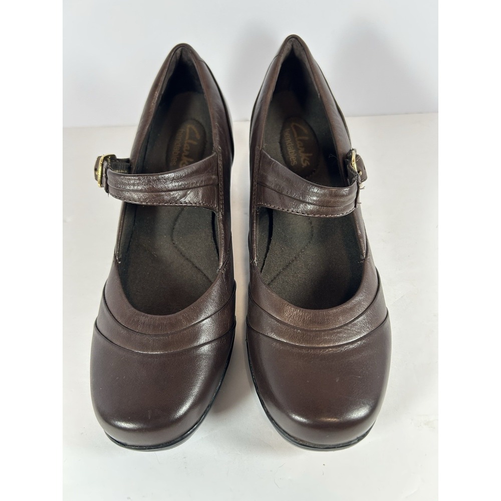 Clarks Bendables 61639 Brown Mary Jane Block Heel Buckle Women's Size 7M - Picture 2 of 8